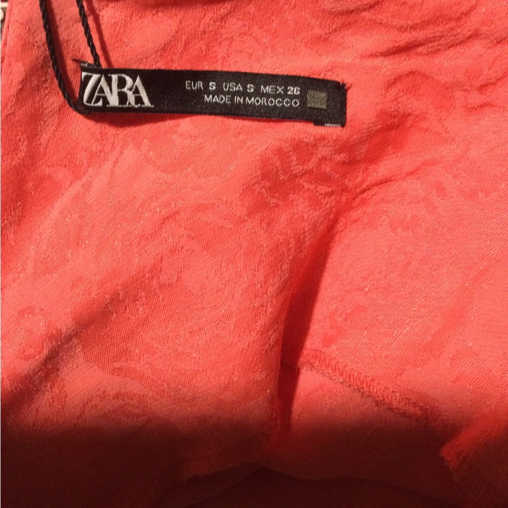 NWT Zara mini chemise dress. Size S. Coral pink. - Picture 4 of 5